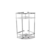 Shower Complements Corner Double Shower Basket - Wall Mount - 8" Brass/Polished Chrome