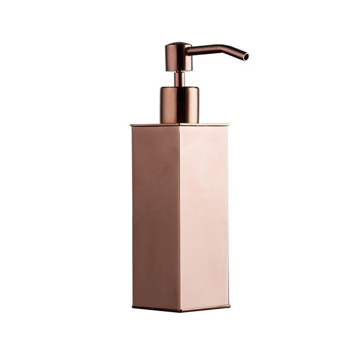 Cubic Soap Dispenser - Free Standing - 7" Brass/Rose Gold