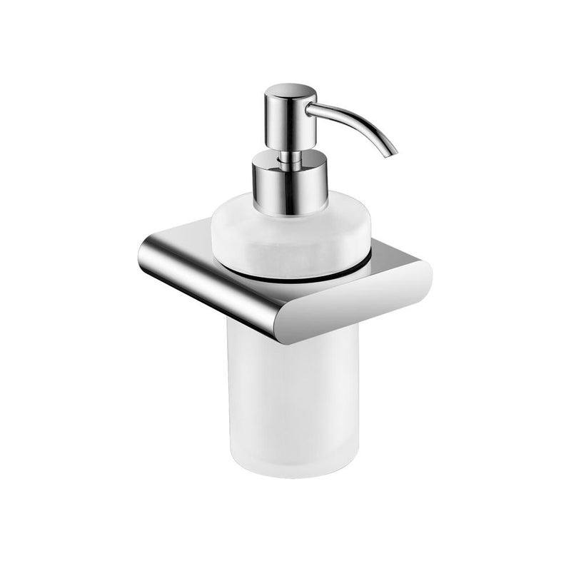 Moon Soap Dispenser - Wall Mount - 3" Brass/Glass/Polished Chrome