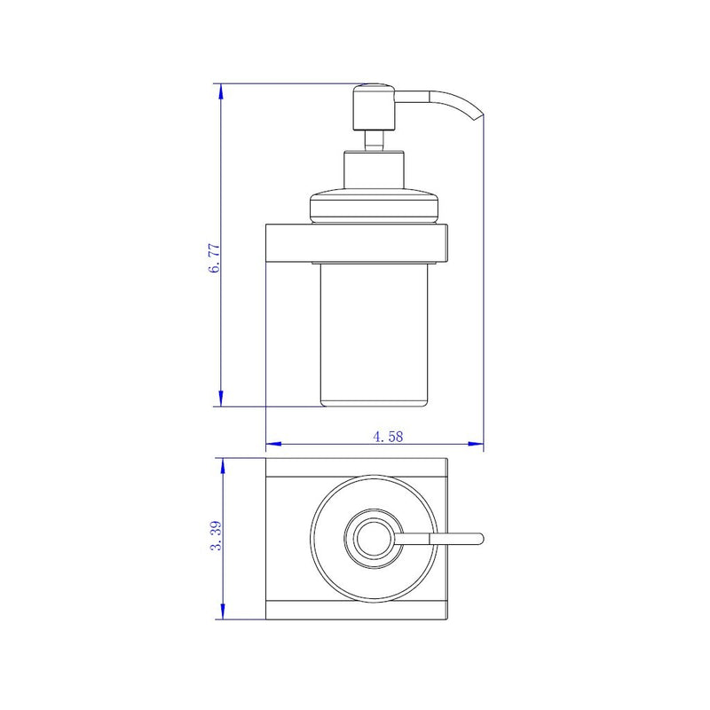 Moon Soap Dispenser - Wall Mount - 3" Brass/Glass/Polished Chrome