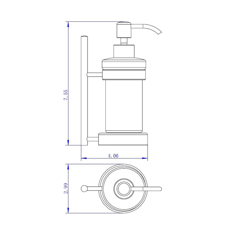 Smart Soap Dispenser - Free Standing - 3" Brass/Glass/Polished Chrome