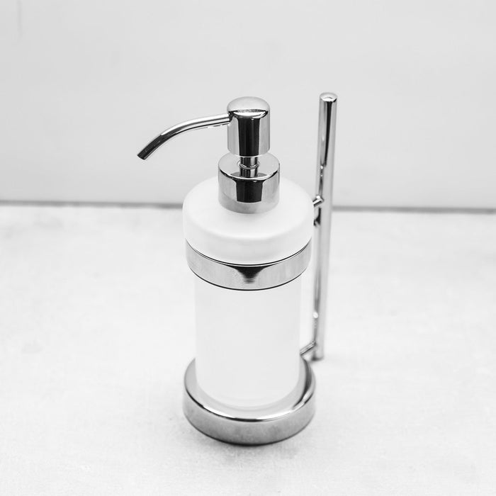 Smart Soap Dispenser - Free Standing - 3" Brass/Glass/Matt Black