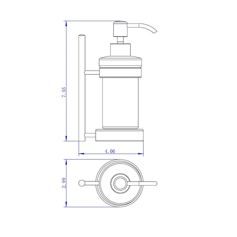 Smart Soap Dispenser - Free Standing - 3" Brass/Glass/Matt Black