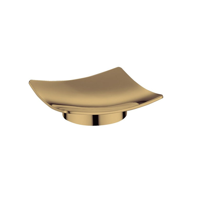 Cubic Soap Dish - Free Standing - 4" Brass/Satin Brass