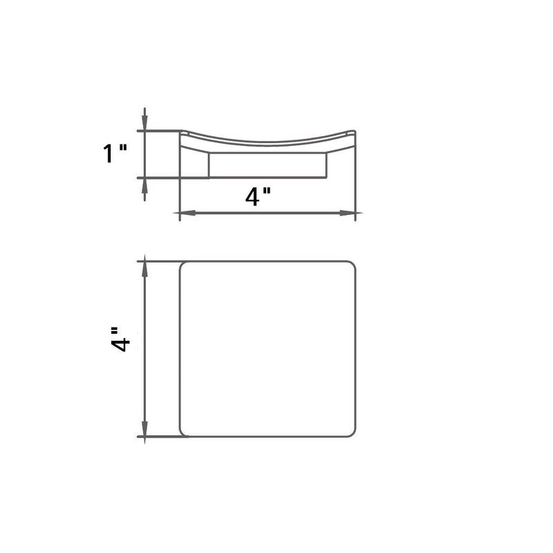 Cubic Soap Dish - Free Standing - 4" Brass/Satin Brass