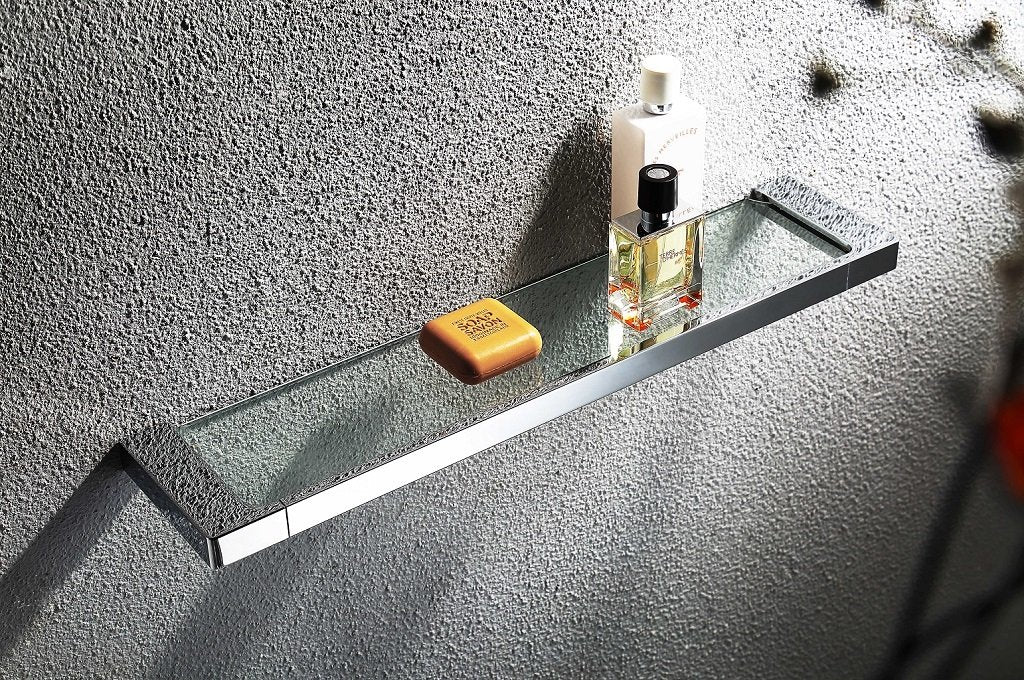 Edition K Shower Shelf - Wall Mount - 21" Brass/Glass/Polished Chrome