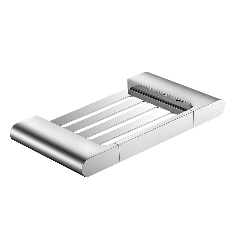 Moon Shower Shelf - Wall Mount - 8" Brass/Polished Chrome