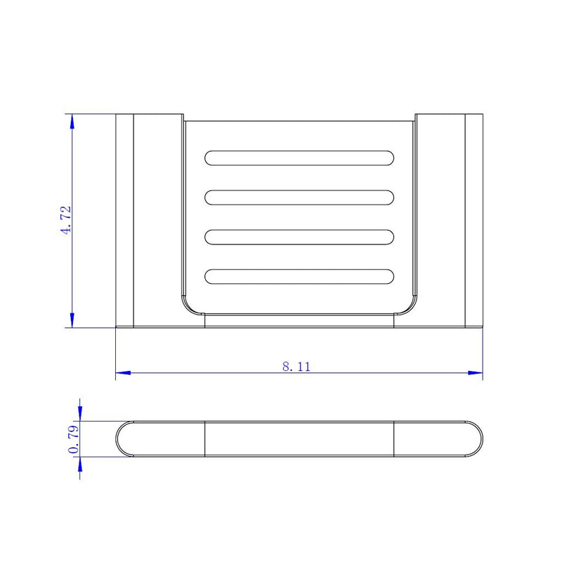 Moon Shower Shelf - Wall Mount - 8" Brass/Polished Chrome