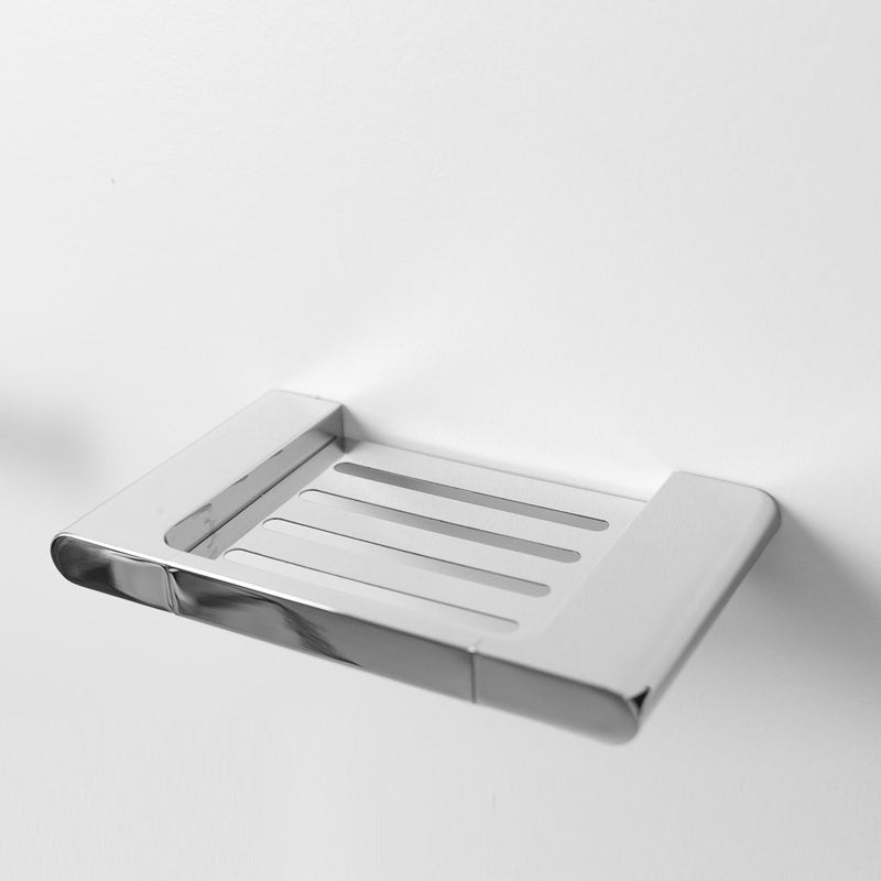 Moon Shower Shelf - Wall Mount - 8" Brass/Polished Chrome