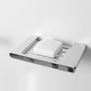 Moon Shower Shelf - Wall Mount - 8" Brass/Polished Chrome