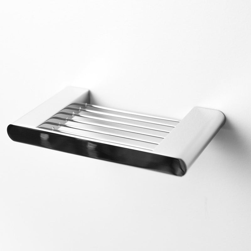 Moon Shower Shelf - Wall Mount - 7" Brass/Polished Chrome