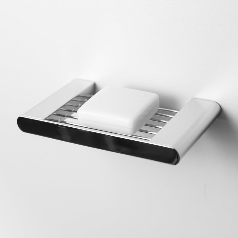 Moon Shower Shelf - Wall Mount - 7" Brass/Polished Chrome