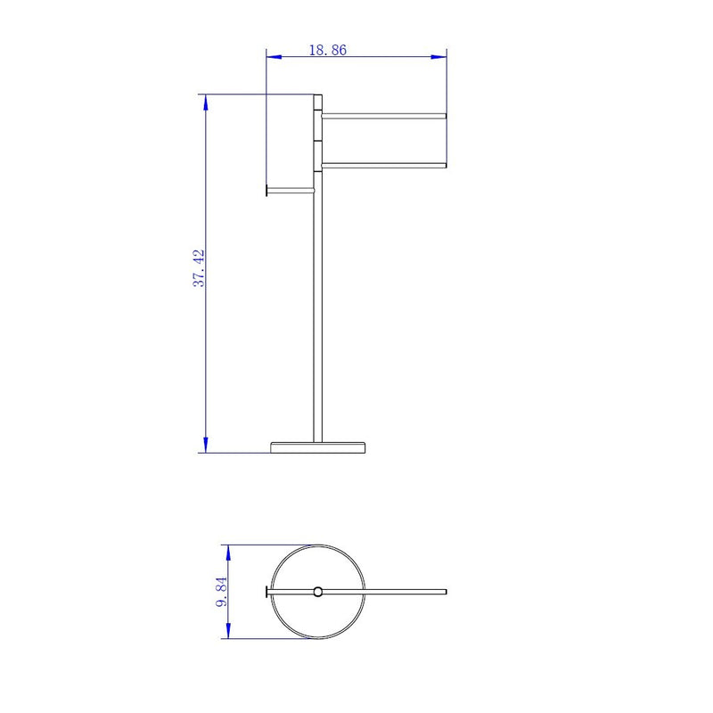Bathroom Complements Double Towel Bar - Free Standing - 37" Brass/Polished Chrome