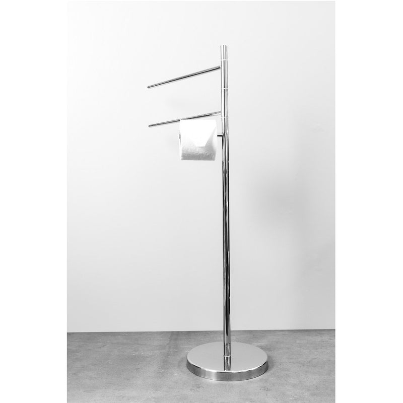 Bathroom Complements Double Towel Bar - Free Standing - 37" Brass/Polished Chrome