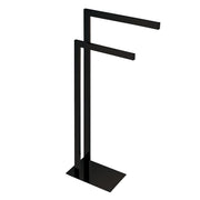 Bathroom Complements Double Towel Bar - Free Standing - 31" Brass/Matt Black
