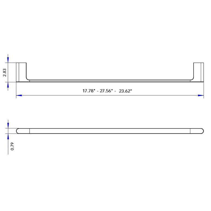 Moon Single Towel Bar - Wall Mount Brass/Polished Chrome