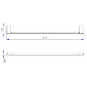 Moon Single Towel Bar - Wall Mount - 24" Brass/Matt Black