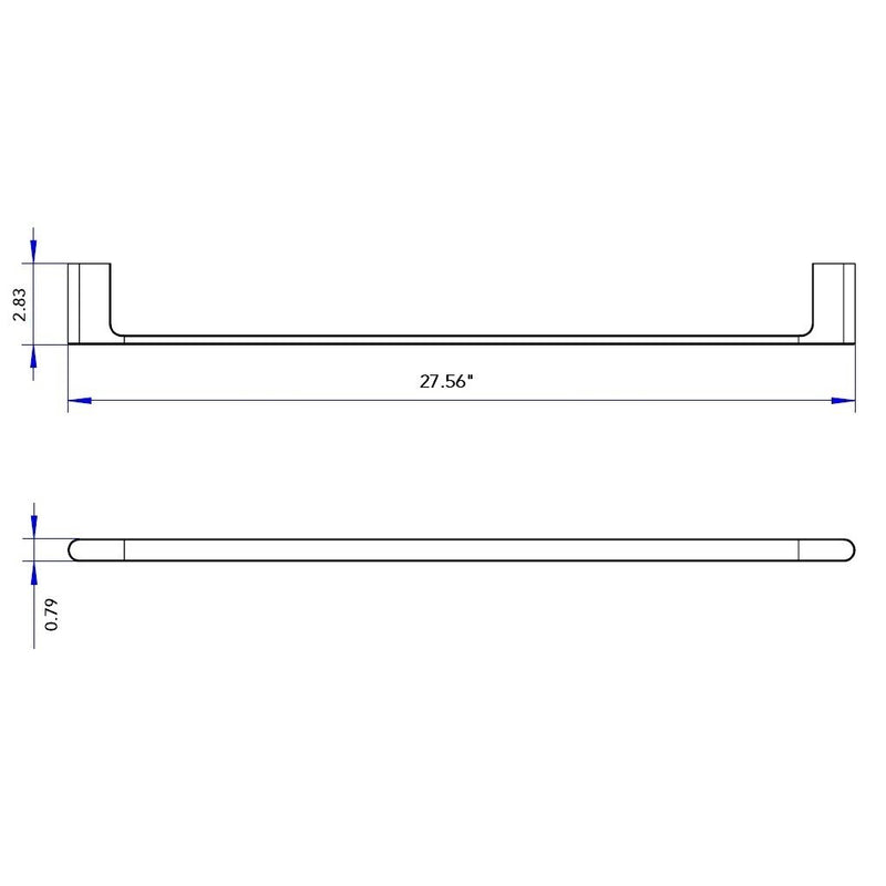 Moon Single Towel Bar - Wall Mount - 30" Brass/Matt Black