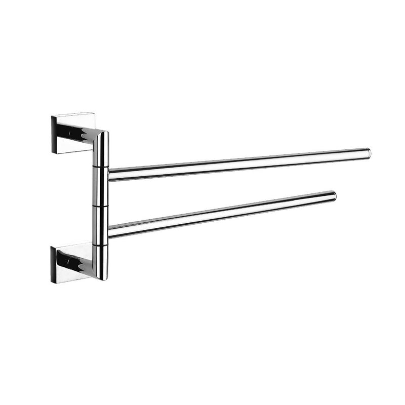 Zurich Double Towel Bar - Wall Mount - 15" Brass/Polished Chrome