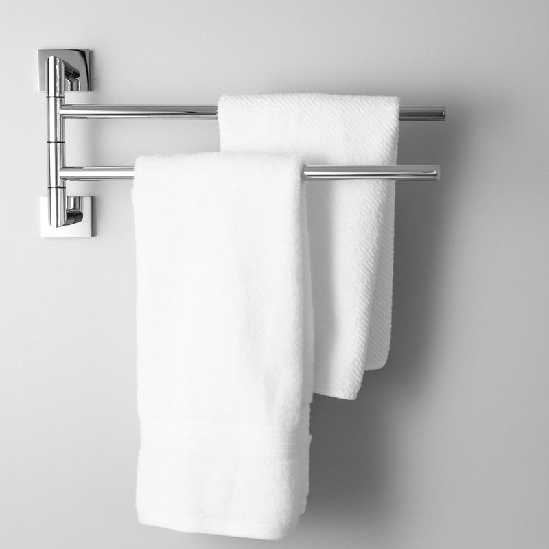 Zurich Double Towel Bar - Wall Mount - 15" Brass/Polished Chrome