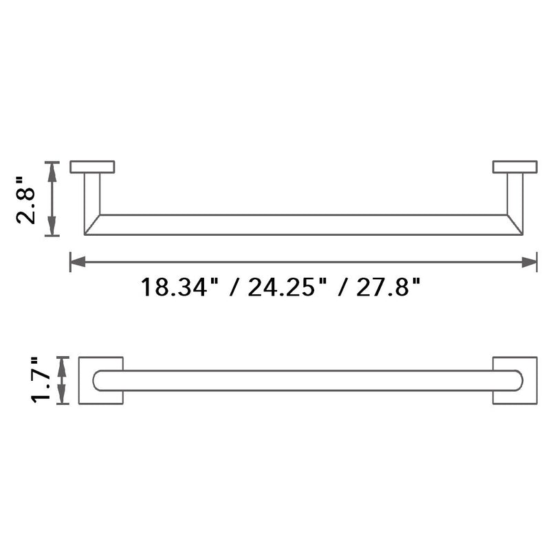 Zurich Single Towel Bar - Wall Mount Brass/Polished Chrome