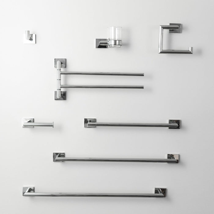Zurich Single Towel Bar - Wall Mount Brass/Polished Chrome