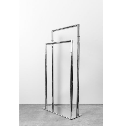 Zurich Double Towel Bar - Free Standing - 33" Brass/Polished Chrome