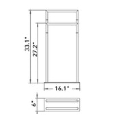 Zurich Double Towel Bar - Free Standing - 33" Brass/Polished Chrome