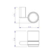 Moon Toothbrush Holder - Wall Mount - 4" Brass/Glass/Polished Chrome