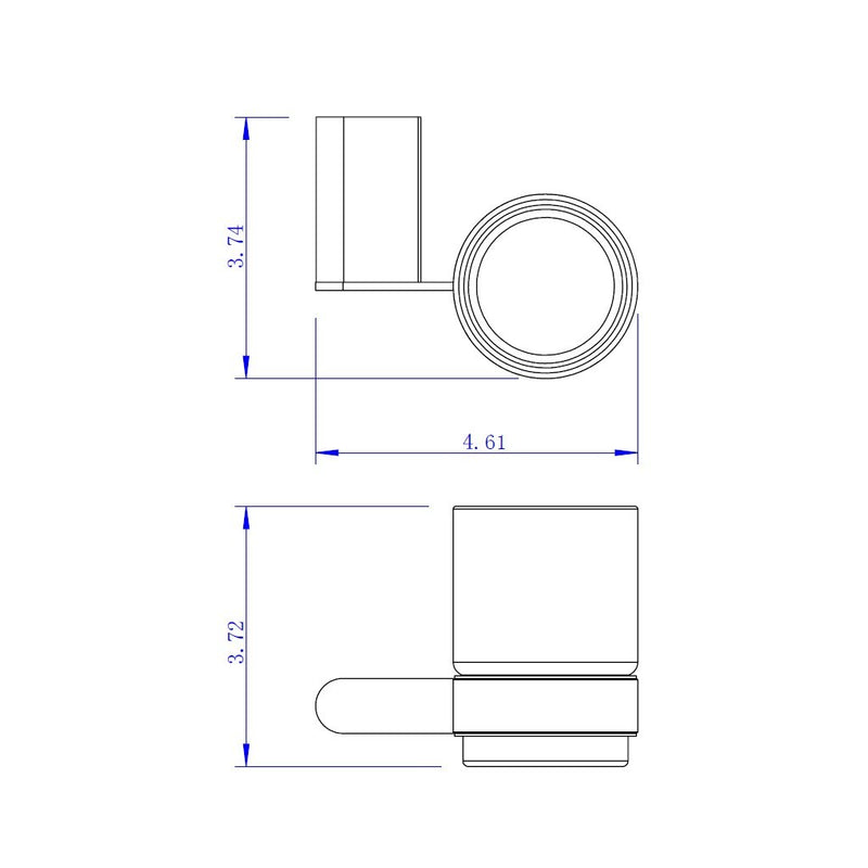 Moon Toothbrush Holder - Wall Mount - 4" Brass/Glass/Polished Chrome