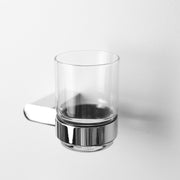 Moon Toothbrush Holder - Wall Mount - 4" Brass/Glass/Polished Chrome