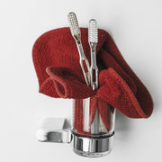 Moon Toothbrush Holder - Wall Mount - 4" Brass/Glass/Polished Chrome