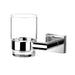 Zurich Toothbrush Holder - Wall Mount - 4" Brass/Glass/Polished Chrome