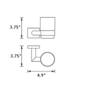 Zurich Toothbrush Holder - Wall Mount - 4" Brass/Glass/Polished Chrome