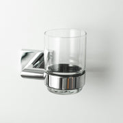 Zurich Toothbrush Holder - Wall Mount - 4" Brass/Glass/Polished Chrome