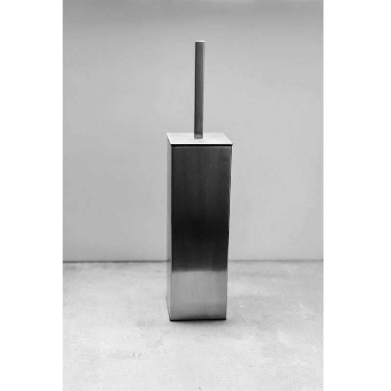 Cubic Toilet Brush Holder - Free Standing - 15" Brass/Brushed Nickel