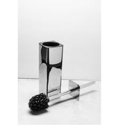 Moon Toilet Brush Holder - Free Standing - 16" Brass/Polished Chrome