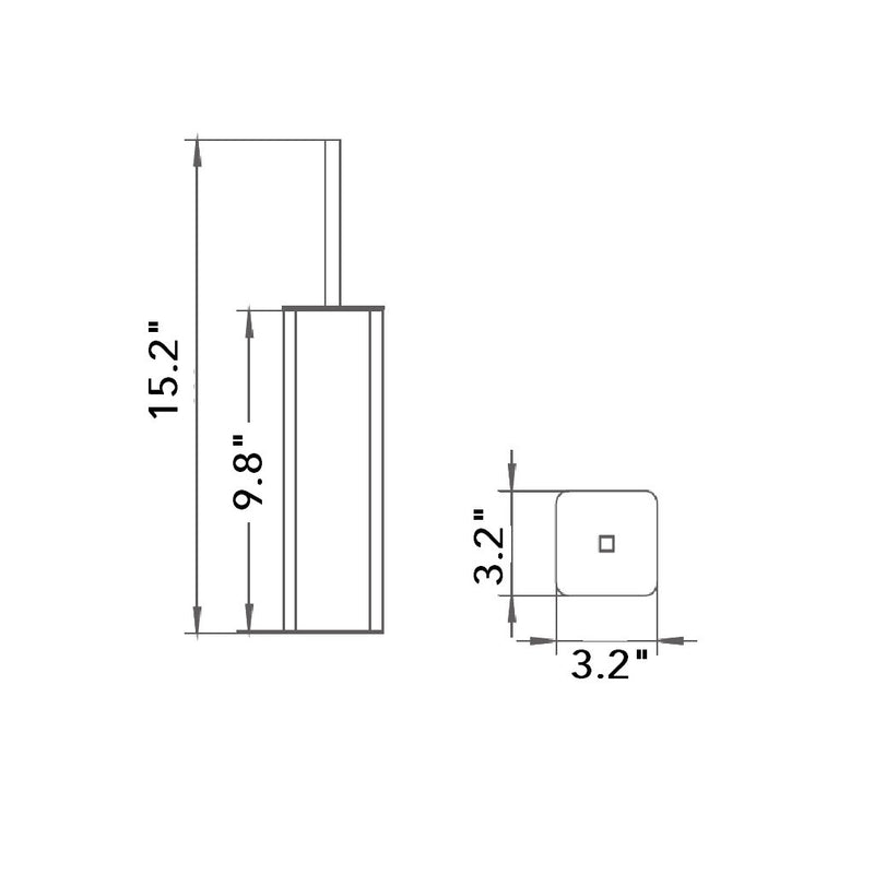 Moon Toilet Brush Holder - Free Standing - 16" Brass/Matt Black