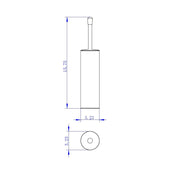 Smart Toilet Brush Holder - Free Standing - 16" Brass/Polished Chrome