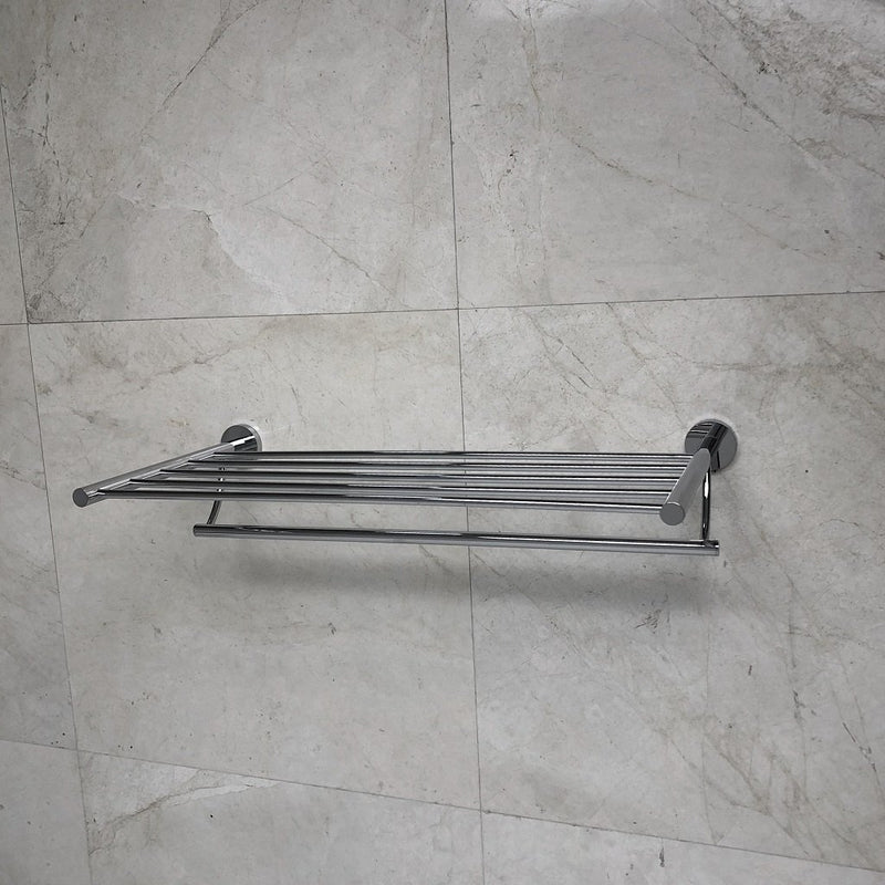 Smart Towel Shelf - Wall Mount - 24" Brass/Polished Chrome