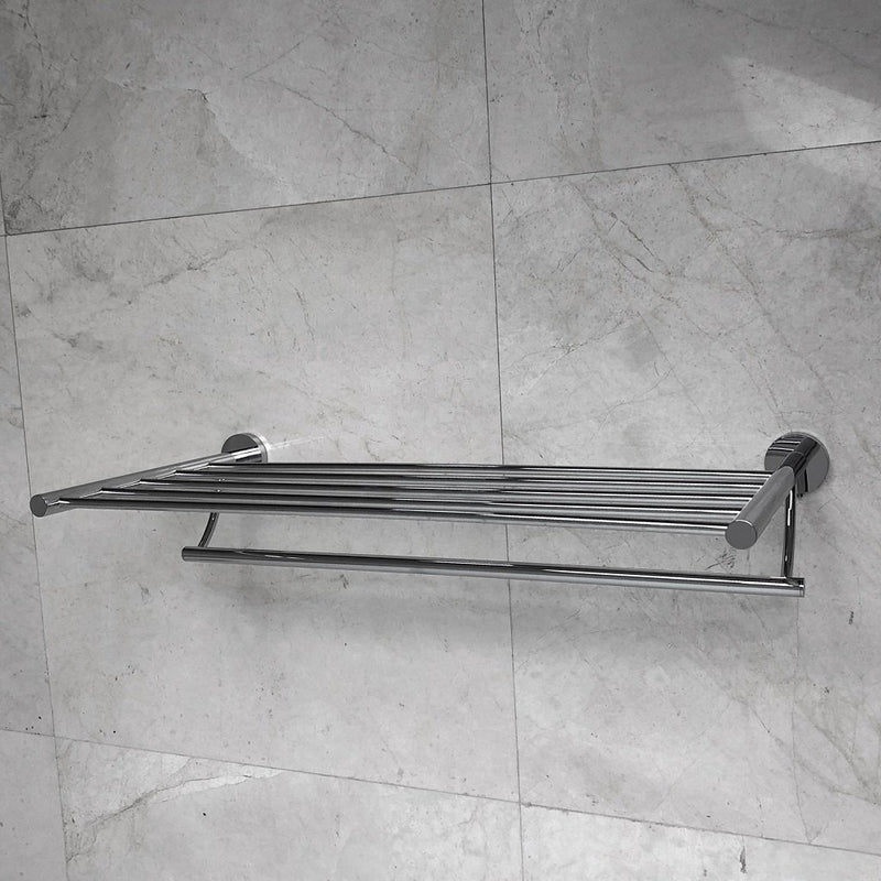 Smart Towel Shelf - Wall Mount - 24" Brass/Polished Chrome