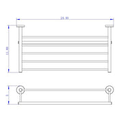 Smart Towel Shelf - Wall Mount - 24" Brass/Matt Black