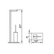 Cubic Toilet Brush And Toilet Paper Holder - Free Standing - 29" Brass/Matt Black