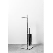 Smart Toilet Brush And Toilet Paper Holder - Free Standing - 29" Brass/Polished Chrome