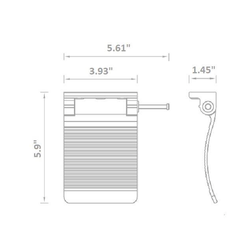 Home Care Foot Rest - Wall Mount - 6" Brass/Polished Chrome