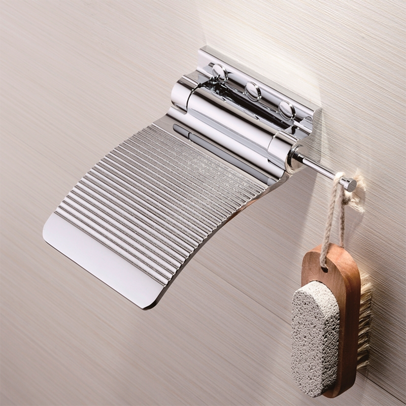 Home Care Foot Rest - Wall Mount - 6" Brass/Polished Chrome