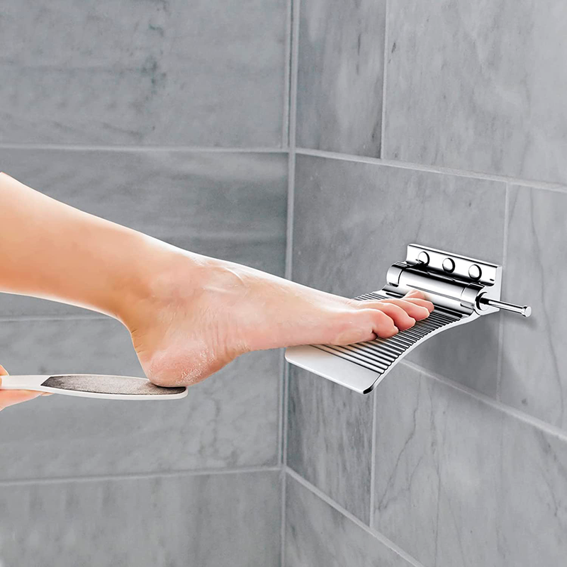 Home Care Foot Rest - Wall Mount - 6" Brass/Polished Chrome