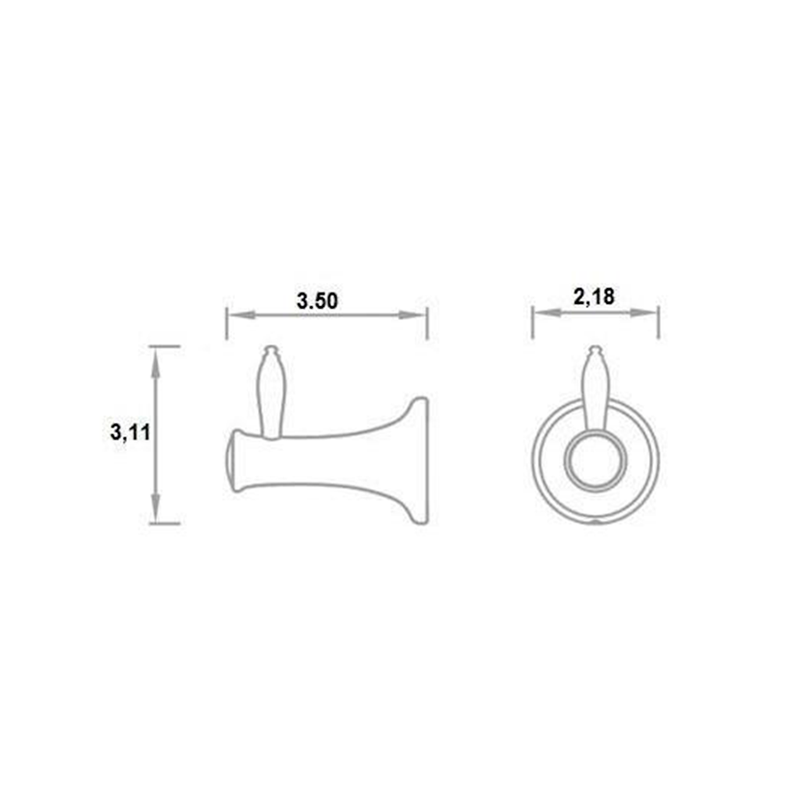 Classic Single Hook - Wall Mount - 3"