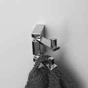 Luk 2 Double Hook - Wall Mount - 3" Brass/Polished Chrome
