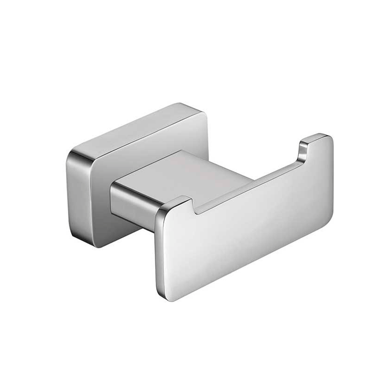 Noah Double Hook - Wall Mount - 3" Brass/Polished Chrome